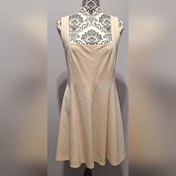 H&M Lrg Cream Sleeveless Dress Euc - Picture 1 of 6